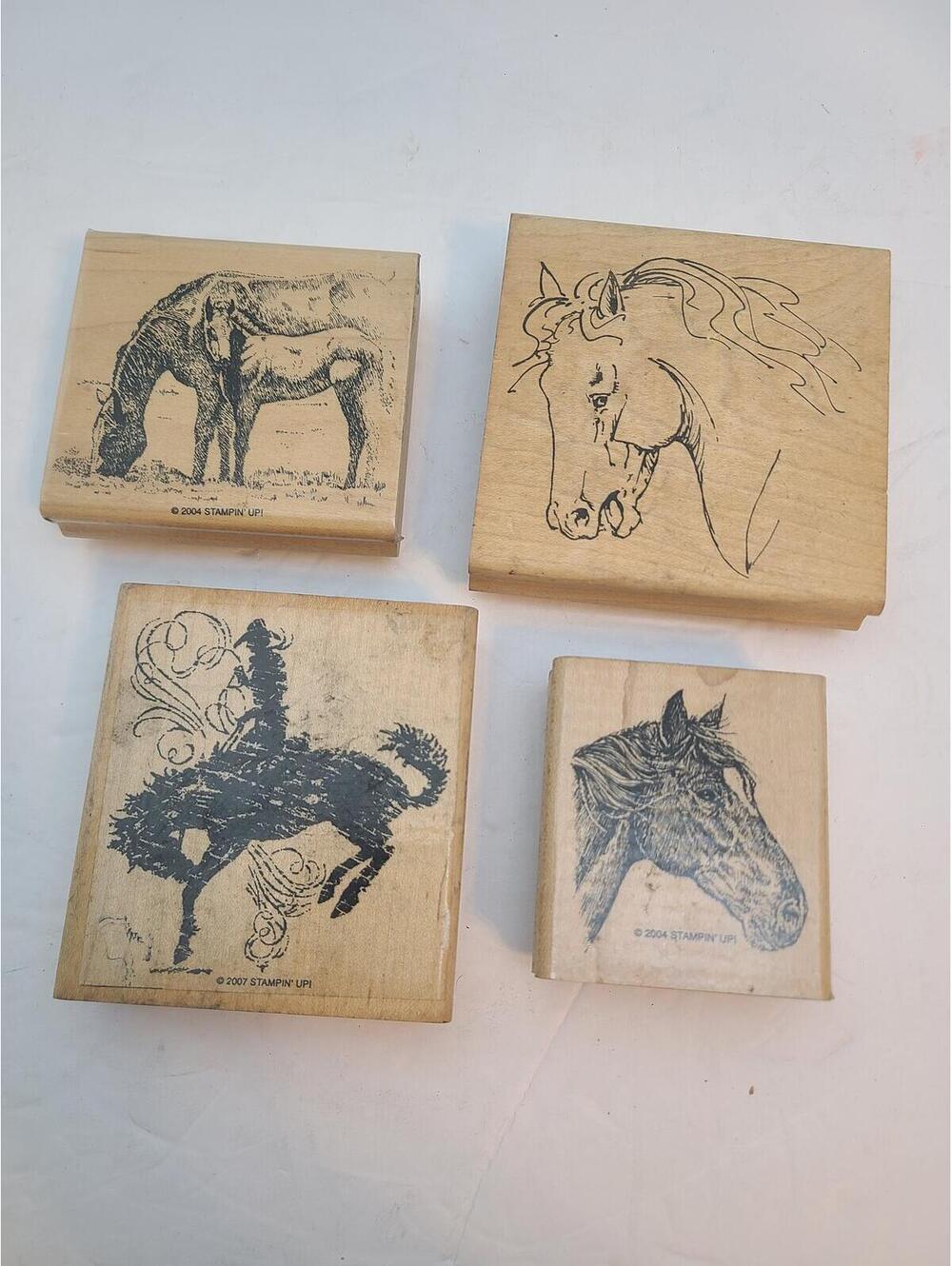 Lot of 4 Western Horse Cowboy Rubber Craft Stamps